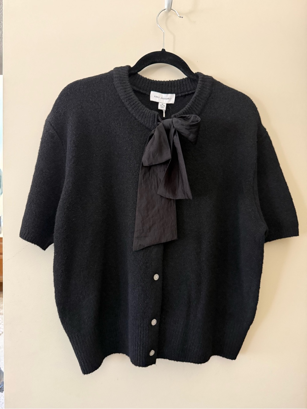 Free Assembly Short-Sleeve Bow Cardigan